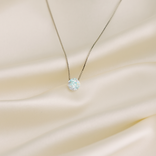 Silver Moonstone Solitaire Necklace for Women – Minimal & Elegant