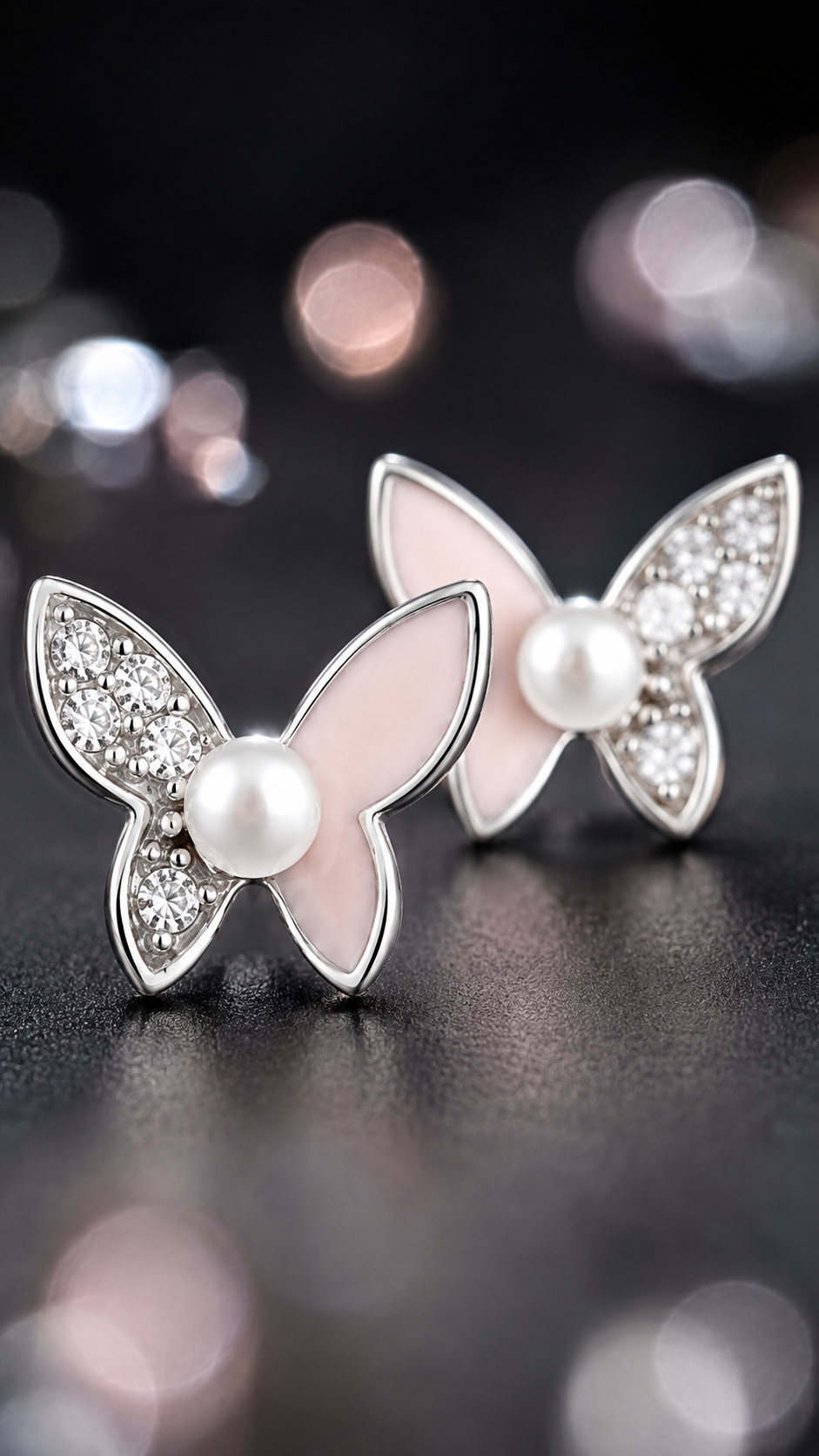 Black & White Butterfly Earrings