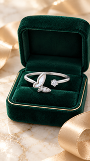 Silver Mother of Pearl Butterfly CZ Adjustable Ring