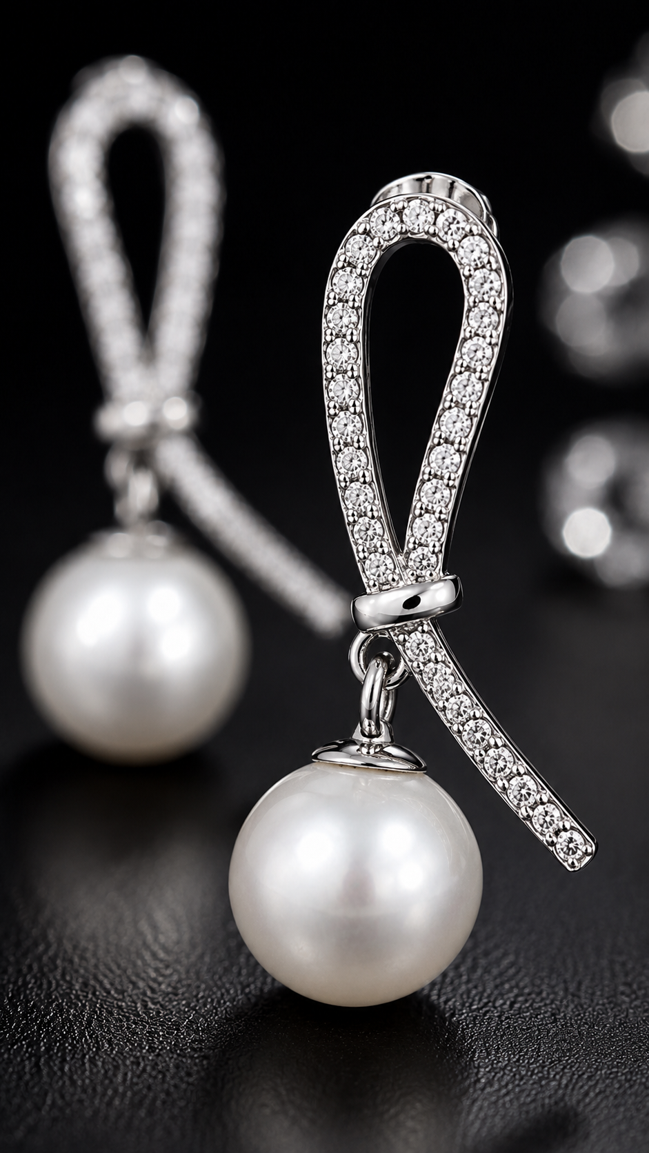 Silver-Tone Pearl Earrings