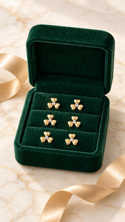 Triple Heart Stud Earrings Set – 3 Pairs - Aaryahi Silver jewellery product photo
