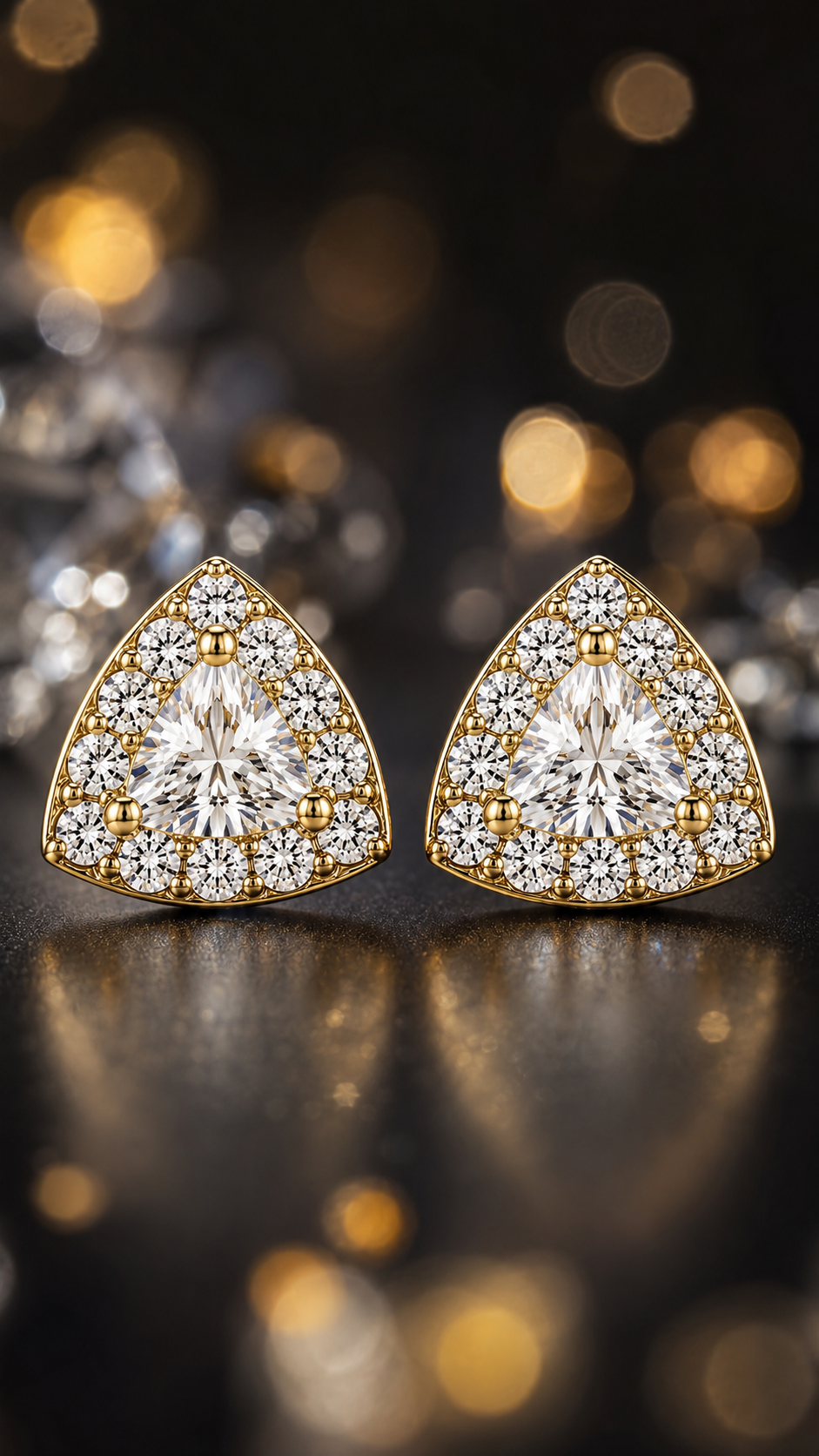 Triangle Halo Earrings