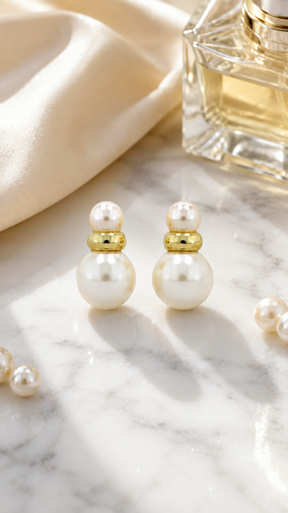 Double Pearl Earrings