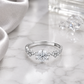 Round Solitaire Floral Adjustable Ring