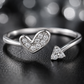 Heart & Butterfly Open Adjustable Ring