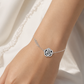 Silver Black Rose CZ Charm Bracelet