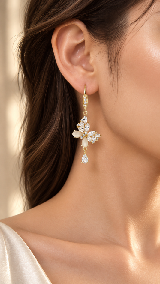 Gold Crystal Earrings