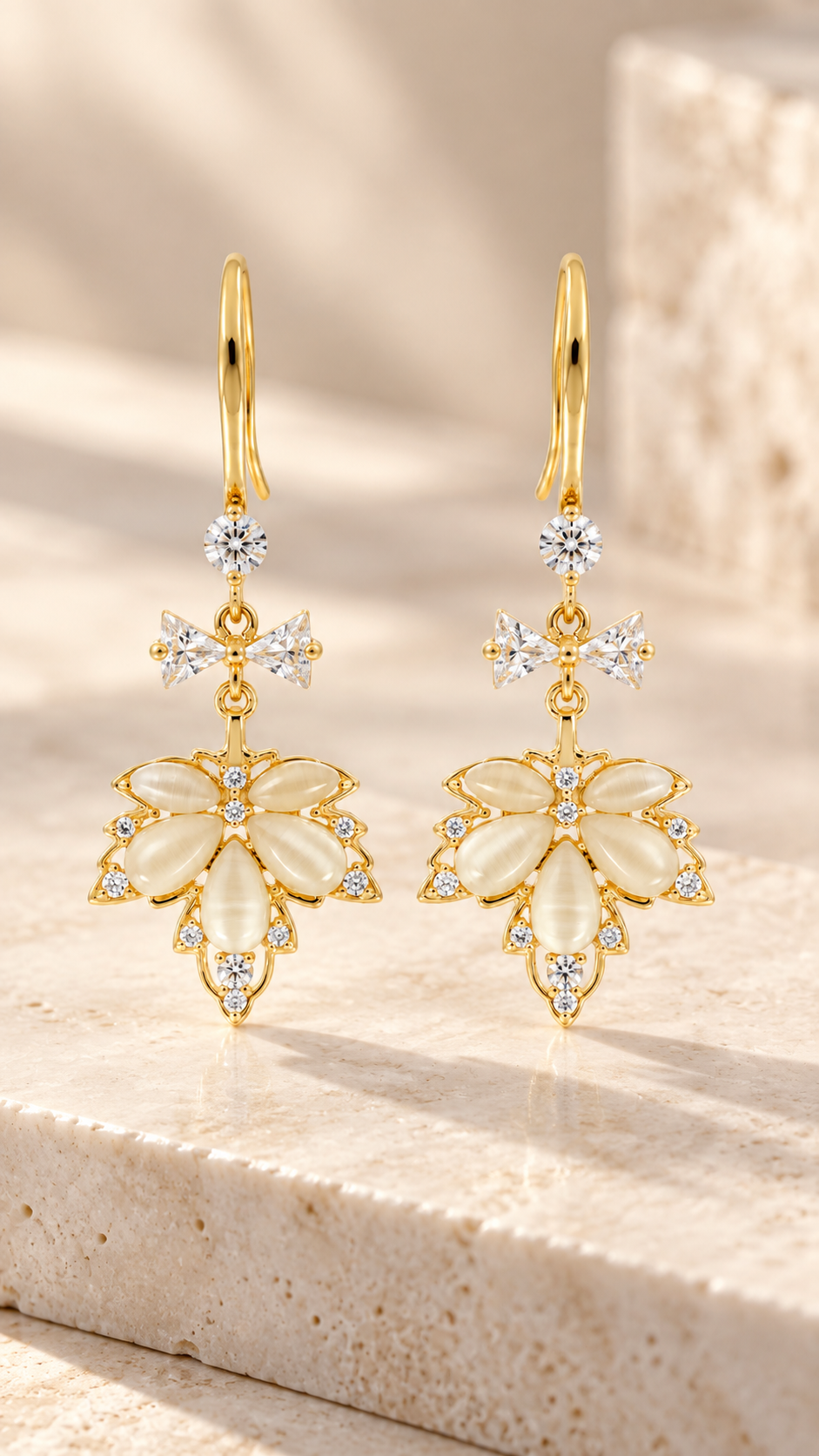 Gold Bow Earrings
