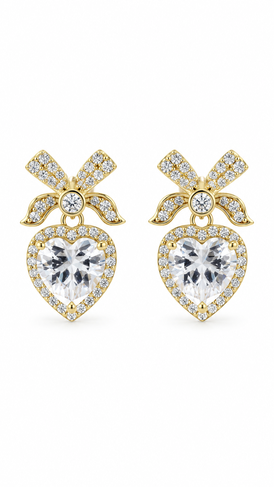 Bow Heart Earrings
