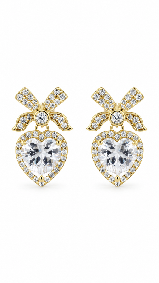 Bow Heart Earrings