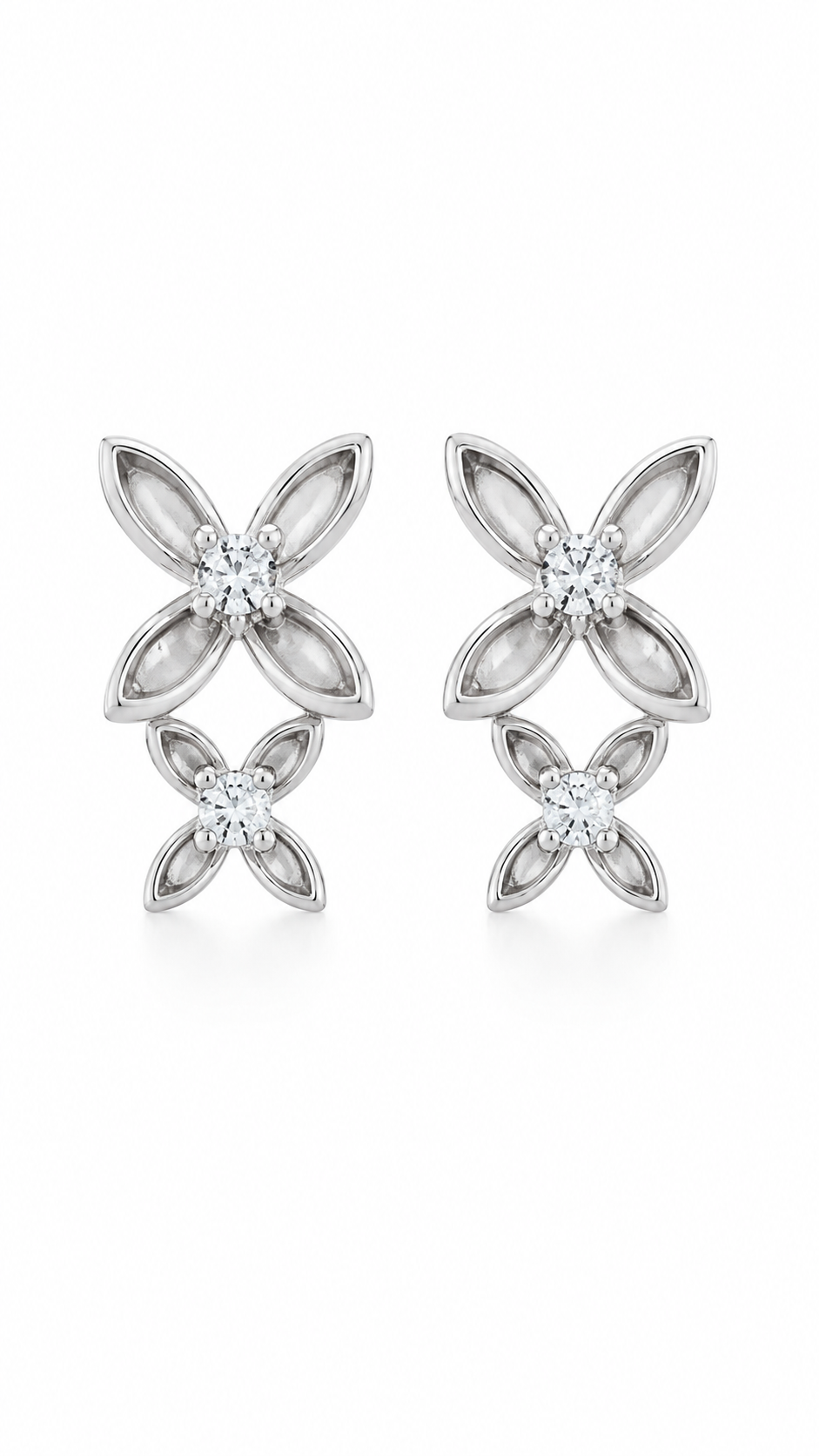 Double Four-Petal Earrings