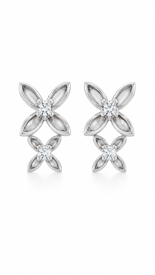 Double Four-Petal Earrings