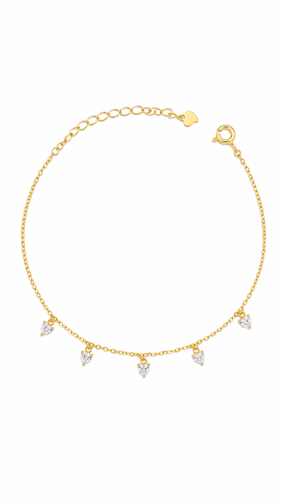 Heart Dangle Charm Bracelet