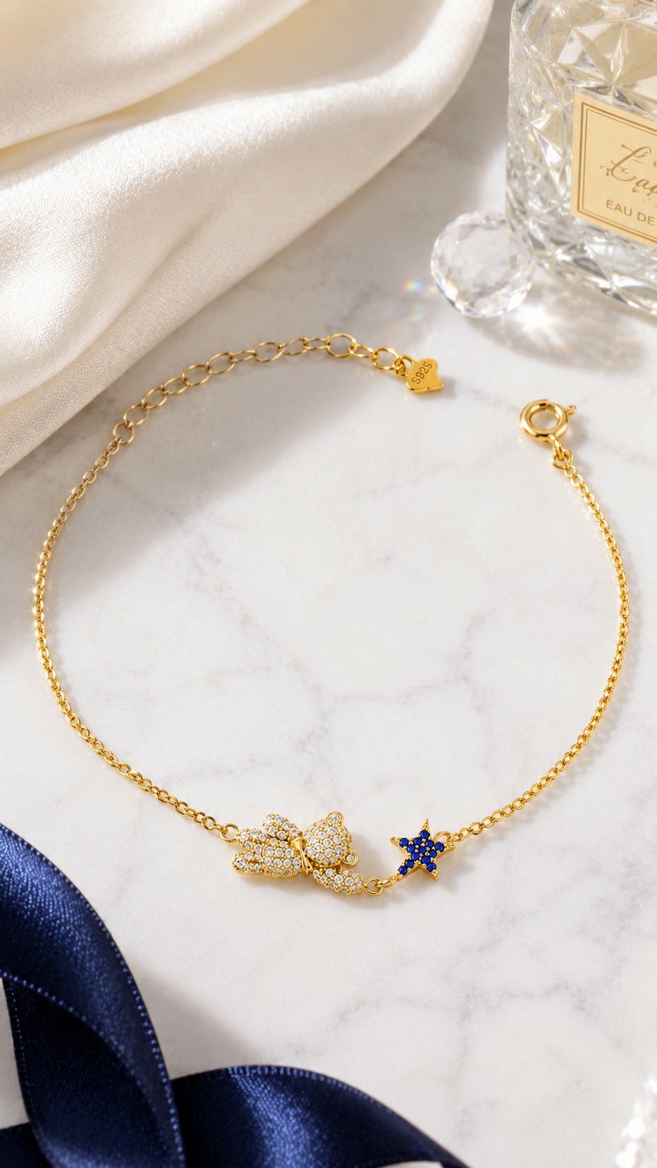 Butterfly & Blue Star Bracelet