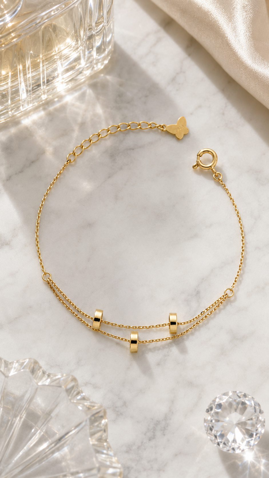 Double-Layer Triple Bead Bracelet