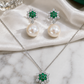 Green Floral Necklace & Earrings Set