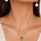 Green Floral Necklace & Earrings Set