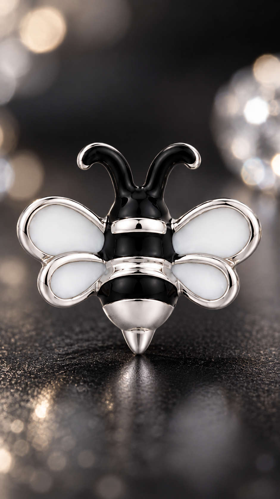 Black White Bee Earrings