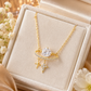 Celestial Planet CZ & Twin Star Gold Pendant Necklace