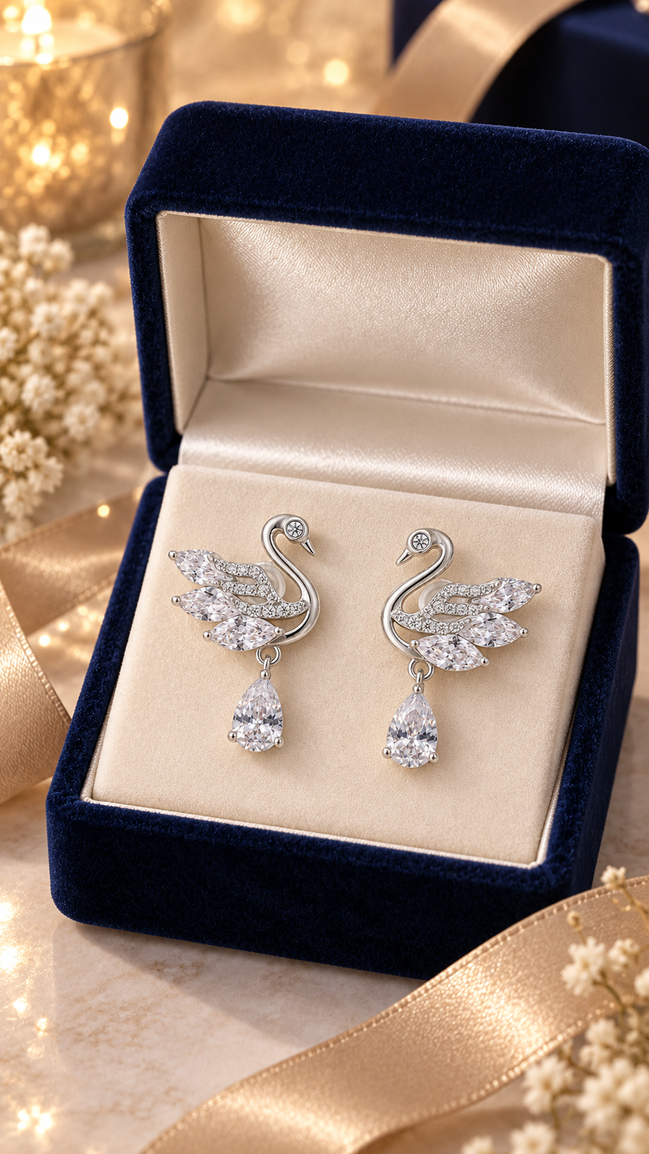 Swan Marquise Teardrop Earrings