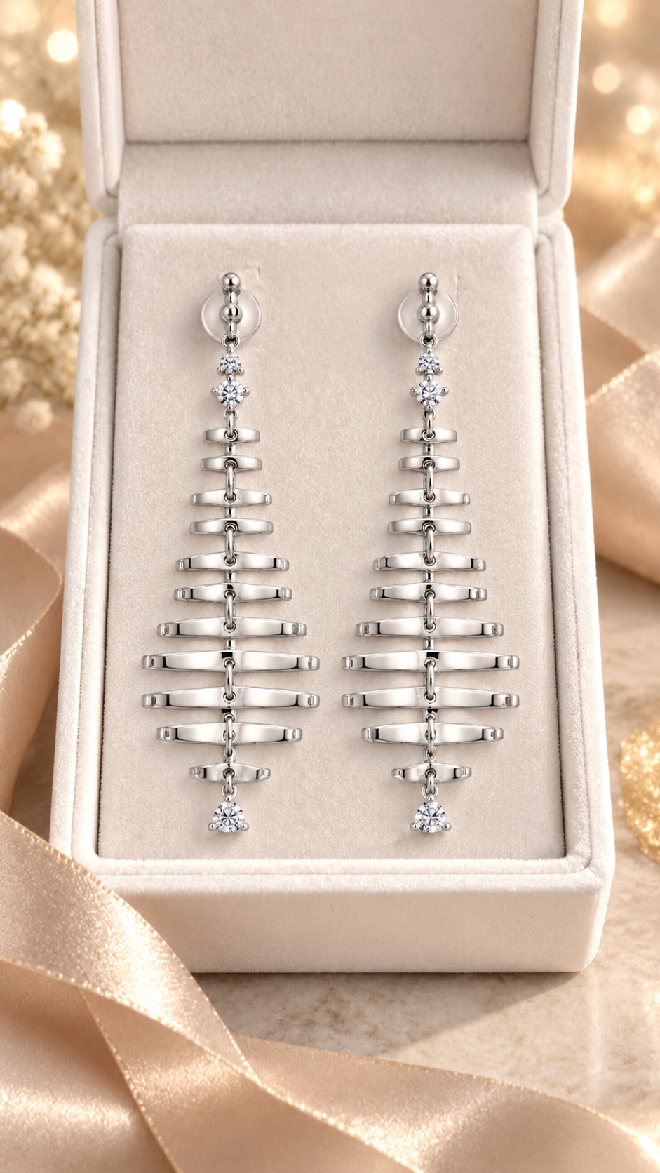 Geometric Tiered Drop Earrings