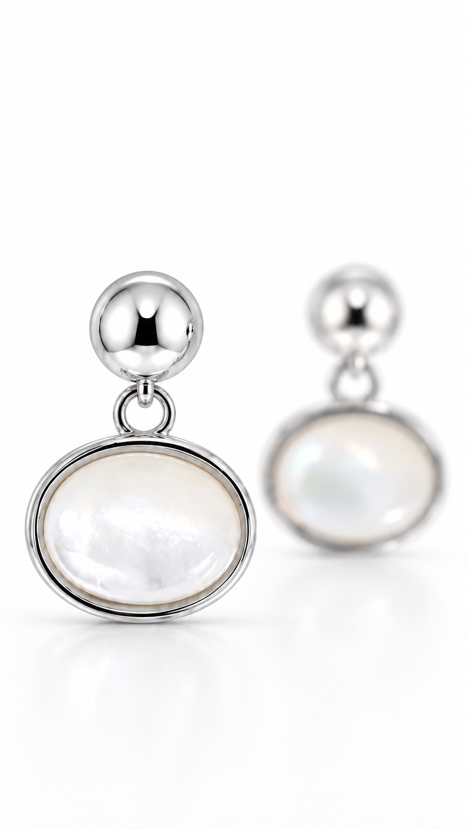 Silver Oval Earrings