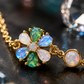 Multicolor Opal Flower Station Chain Bracelet