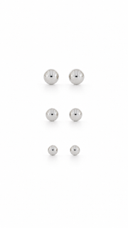 Polished Ball Stud Earrings Set – 3 Sizes - Aaryahi Silver jewellery product photo
