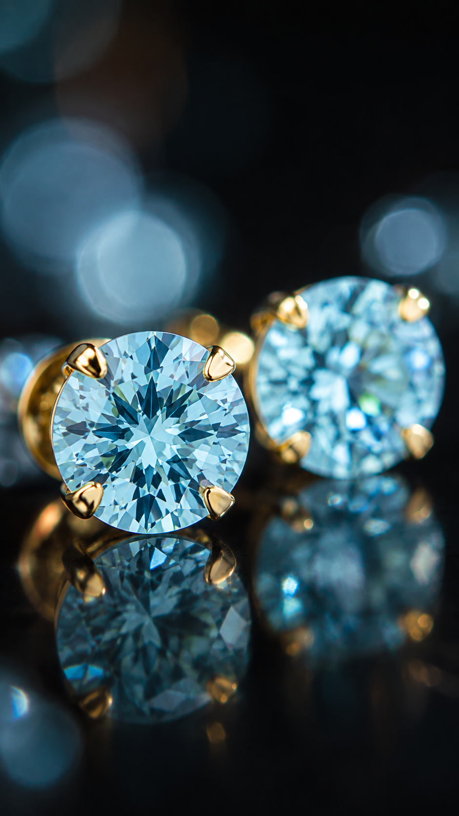 Blue Round Earrings