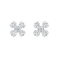 Cubic Zirconia Floral Stud Earrings for Women – Elegant 4-Petal Crystal Design