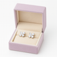 Cubic Zirconia Floral Stud Earrings for Women – Elegant 4-Petal Crystal Design