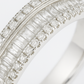 Classic Double Row Silver Band Ring with Crystal Accents