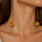 Long Chain Floral Ball Earrings