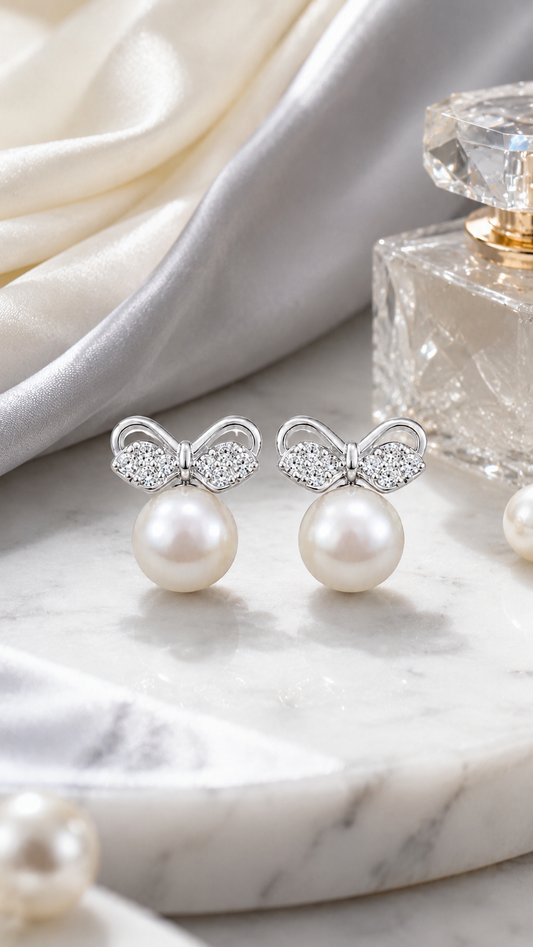 Bow Pearl Earrings