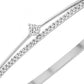 Silver Slim Zircon Accent Bangle for Women