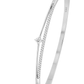 Silver Slim Zircon Accent Bangle for Women