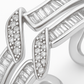 Modern Double Band Silver Ring with Crystal Accents