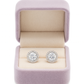 Elegant Halo Round CZ Stud Earrings for Women | Sparkling Silver-Tone Classic Daily Wear
