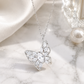 Elegant Silver Butterfly Marquise CZ Pendant Necklace