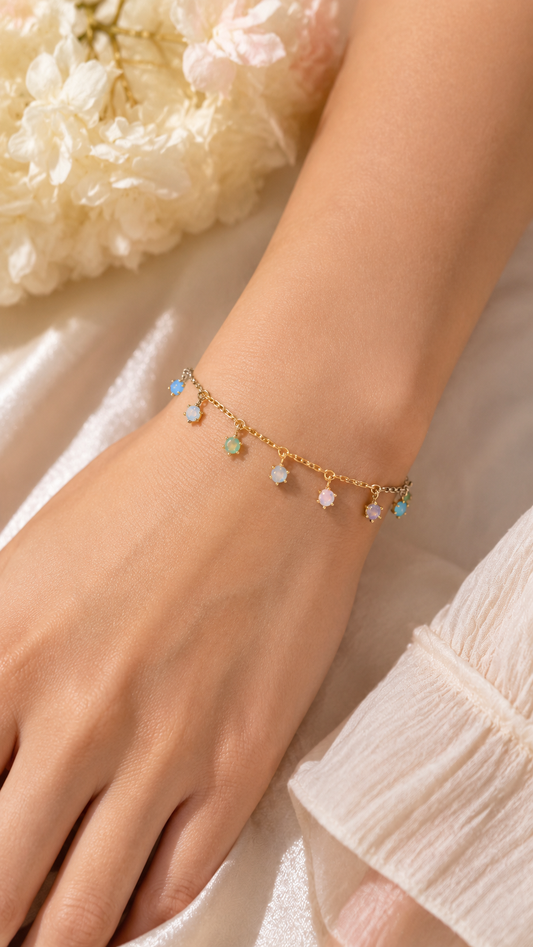 Multicolor Dangle Charm Bracelet