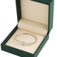Silver Heart Zircon Accent Bangle for Women