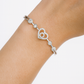 Silver Heart Zircon Accent Bangle for Women