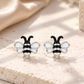 Black White Bee Earrings