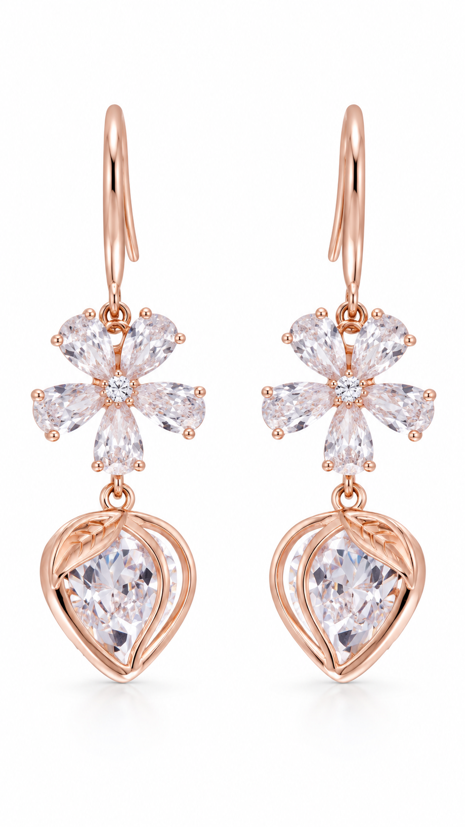 Pear-Cut Drop Earrings