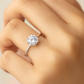 Classic Solitaire Silver Ring with Round Cut Stone