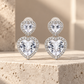 Silver Heart Halo Drop Earrings