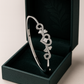 Silver Heart Swirl Zircon Bangle for Women