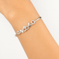 Silver Heart Swirl Zircon Bangle for Women