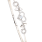 Silver Heart Swirl Zircon Bangle for Women