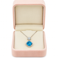 925 Silver Blue Topaz Halo Pendant Necklace for Women – Sparkling CZ Diamond Chain Design